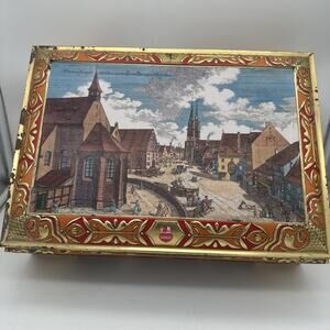 Large Vintage German Tin Box Otto Schmidt Nurnberg Prospect 1996